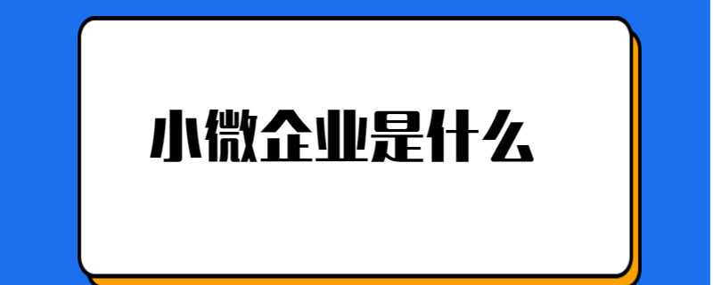 小微企业是什么