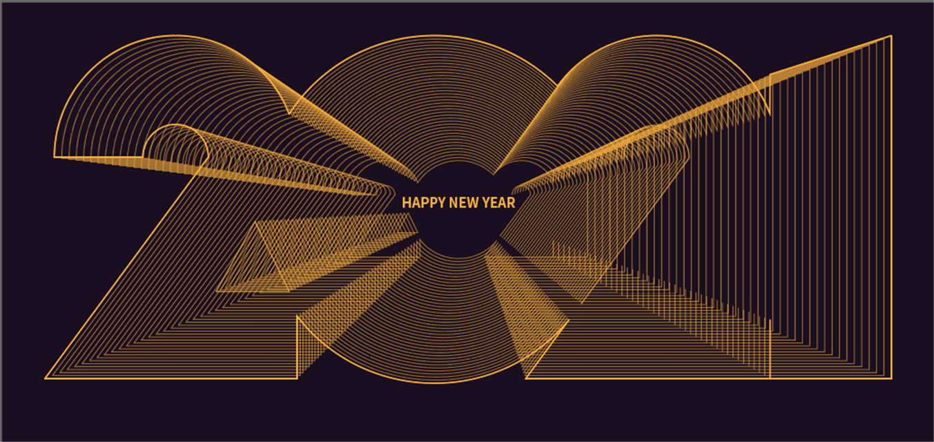 ai制作"新年2021"镂空数字海报