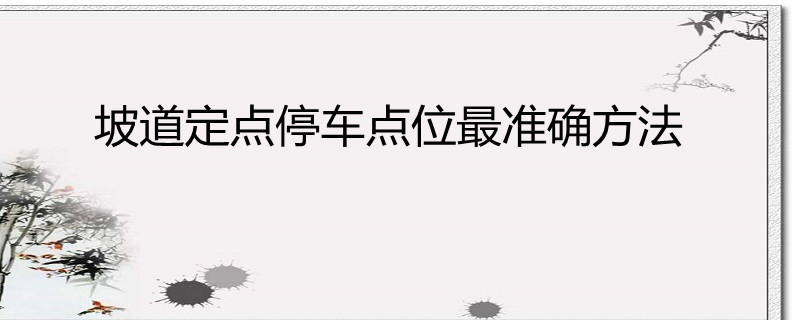 坡道定点停车点位最准确方法
