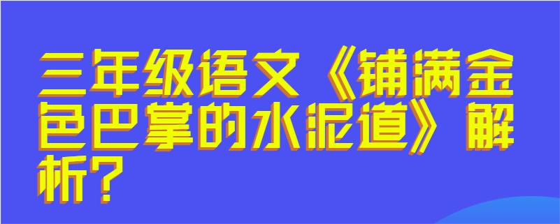 三年级语文《铺满金色巴掌的水泥道》解析?