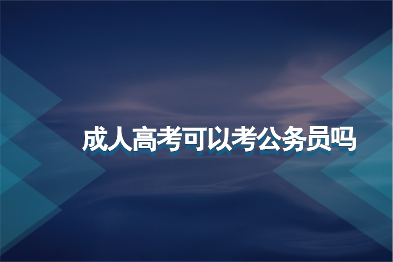 成人高考可以考公务员吗