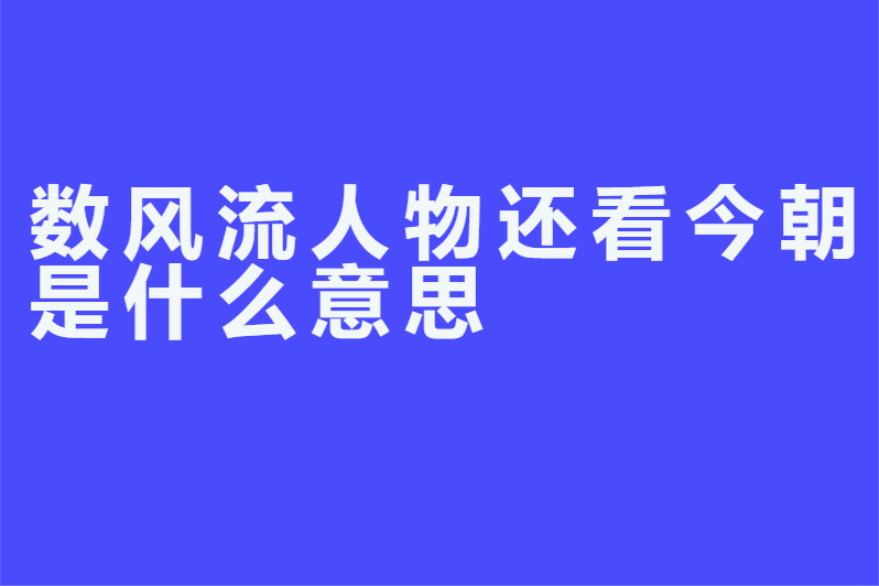 数风流人物还看今朝是什么意思