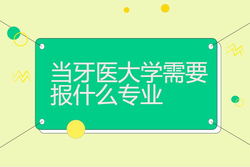 当牙医大学需要报什么专业