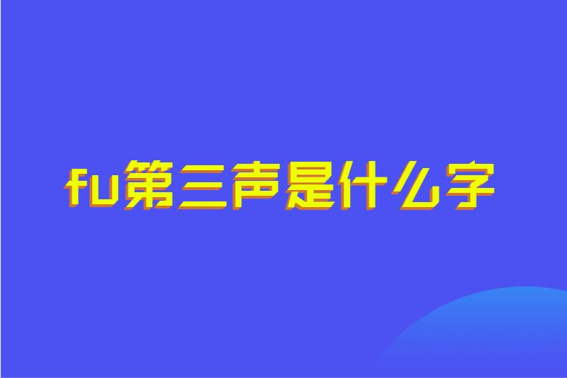 fu第三声是什么字