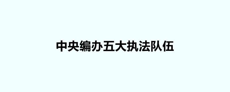 中央编办五大执法队伍