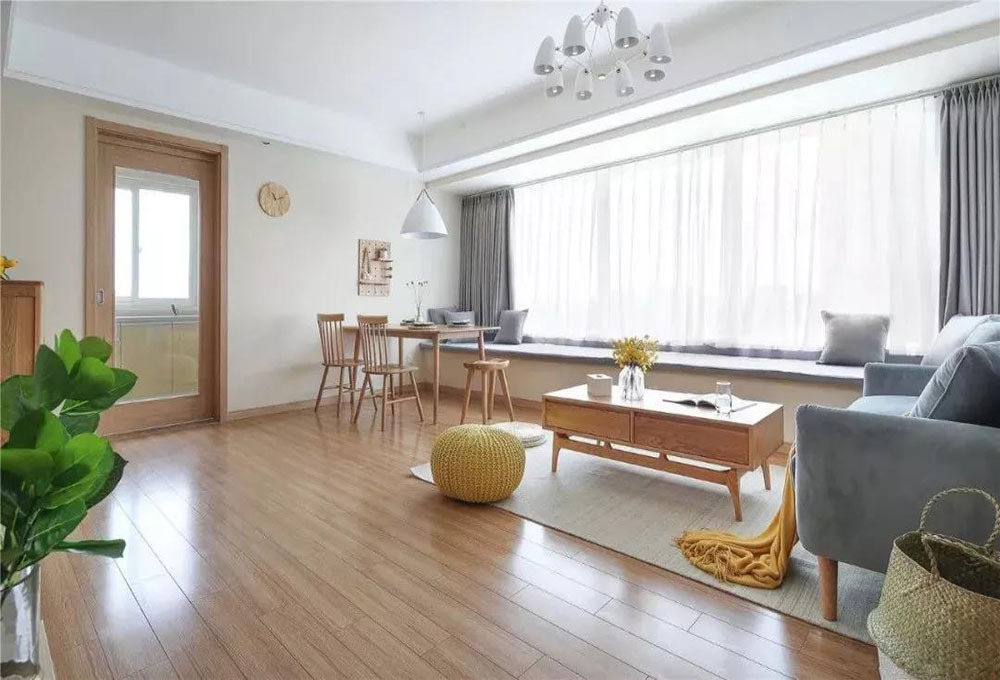 98㎡三室一厅北欧风,客厅大飘窗人见人爱!