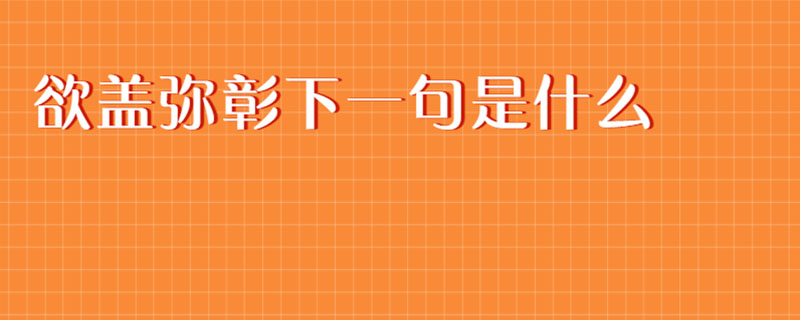 欲盖弥彰下一句是什么