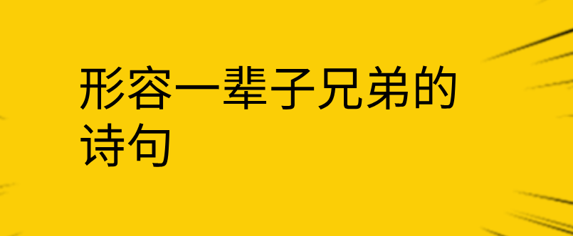 形容一辈子兄弟的诗句