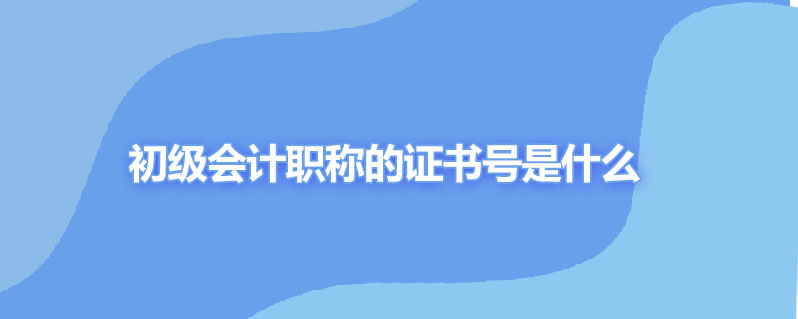 初级会计职称的证书号是什么