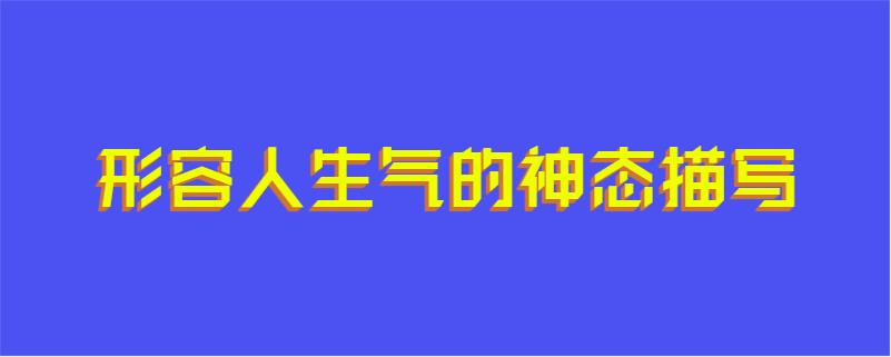 形容人生气的神态描写