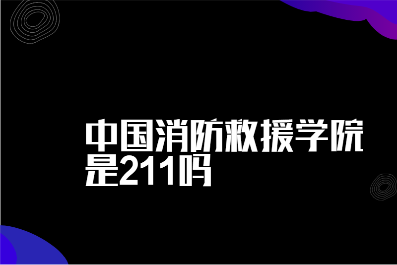 中国消防救援学院是211吗