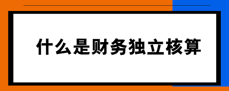 什么是财务独立核算