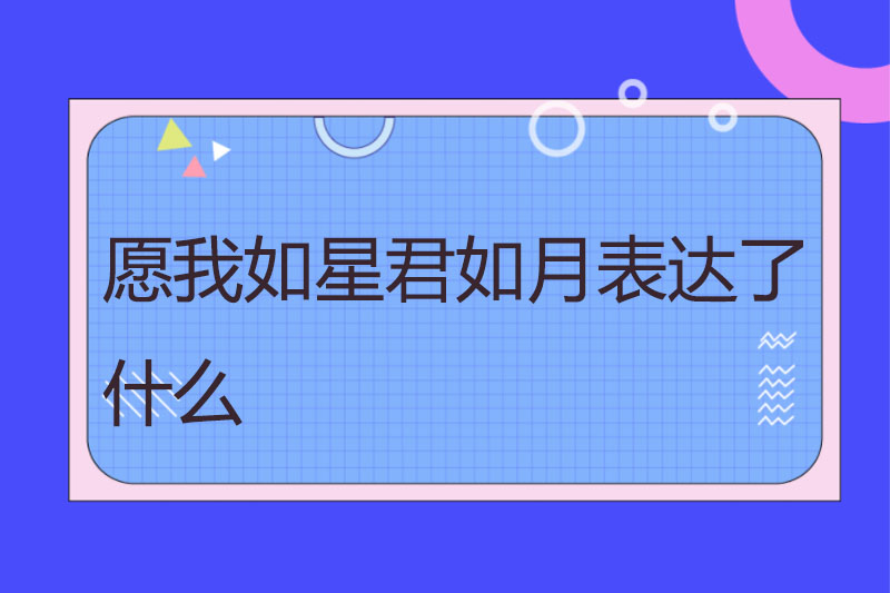 愿我如星君如月表达了什么