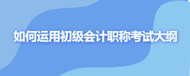 如何运用初级会计职称考试大纲