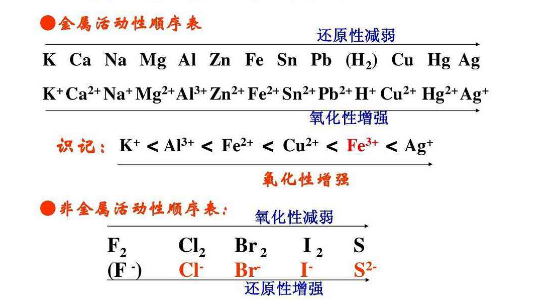 初中金属活动顺序表图片