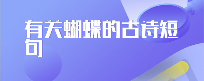 有关蝴蝶的古诗短句