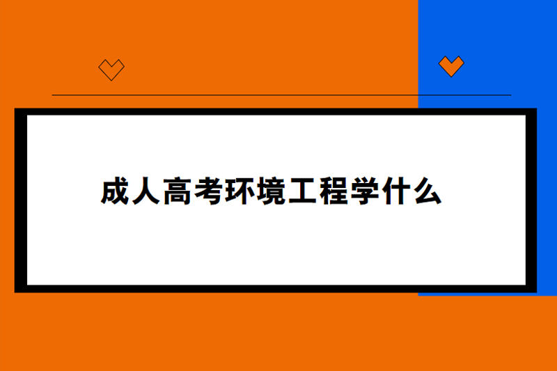 成人高考环境工程学什么