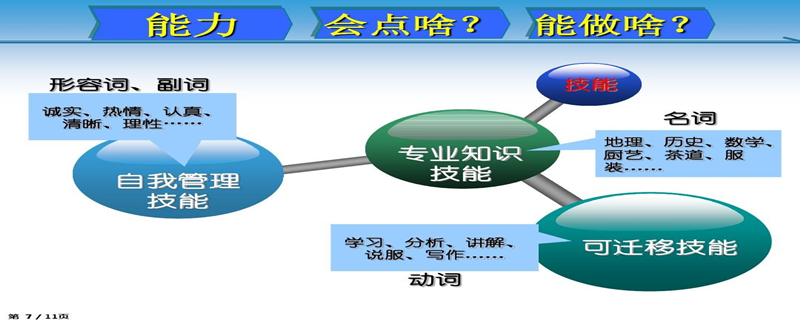 专业知识技能,可迁移技能,自我管理技能之间的关系