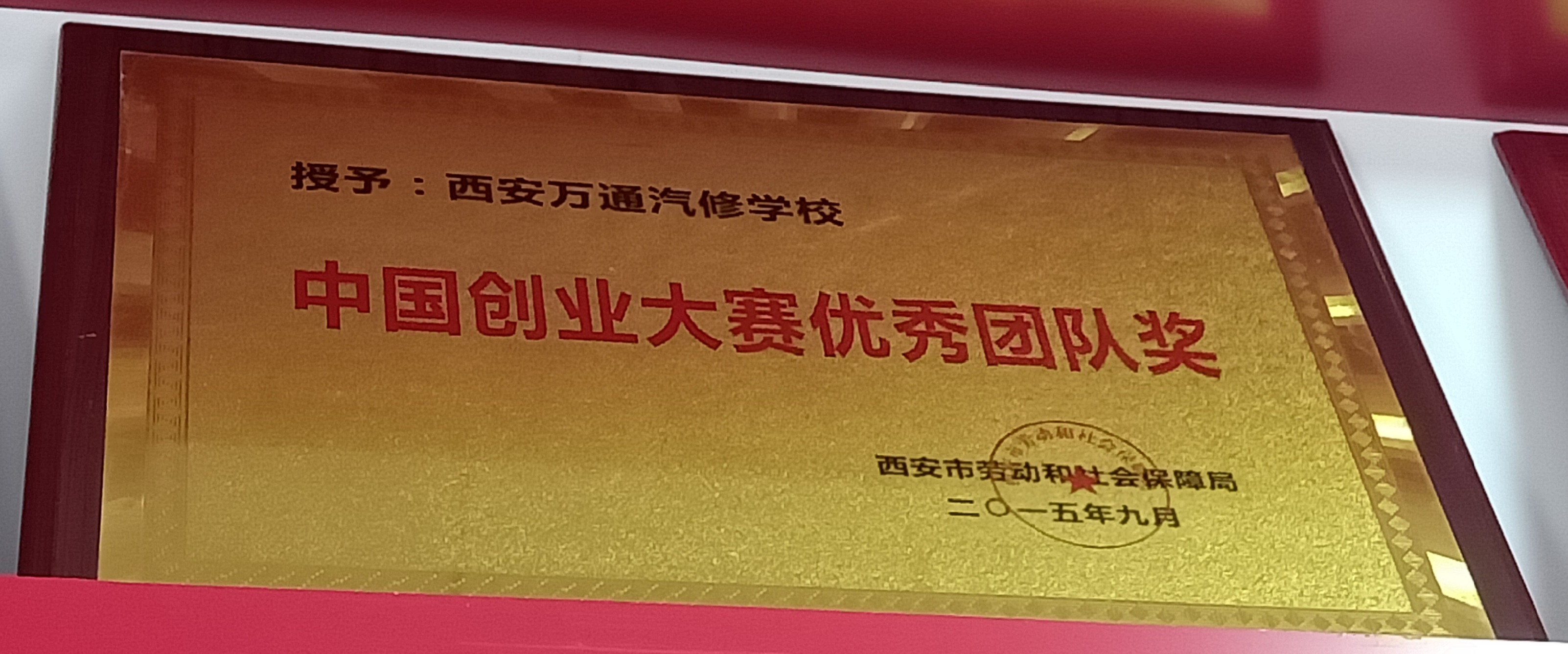 西安市劳动和社会保障局-中国创业大赛优秀团队奖