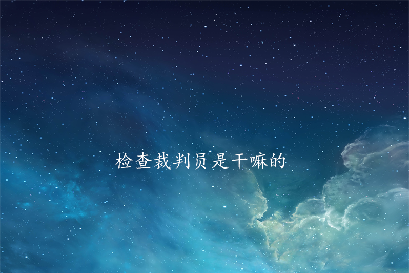 检查裁判员是干嘛的