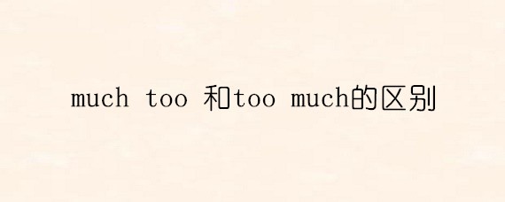 muchtoo和toomuch的区别