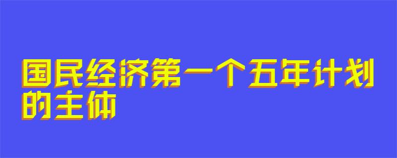 国民经济第一个五年计划的主体