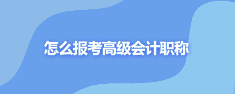 怎么报考高级会计职称