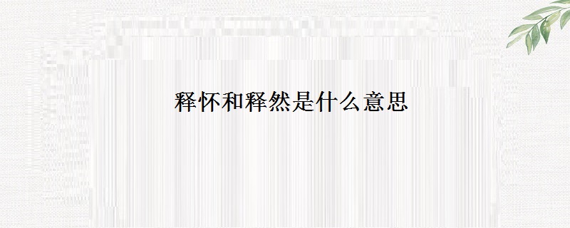 释的意思不同,释怀中的释是释放,放下的意思