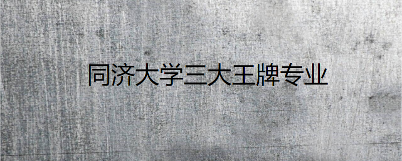 同济大学三大王牌专业