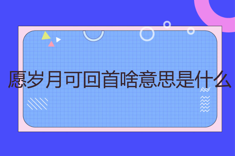 愿岁月可回首啥意思是什么