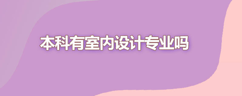 本科有室内设计专业吗