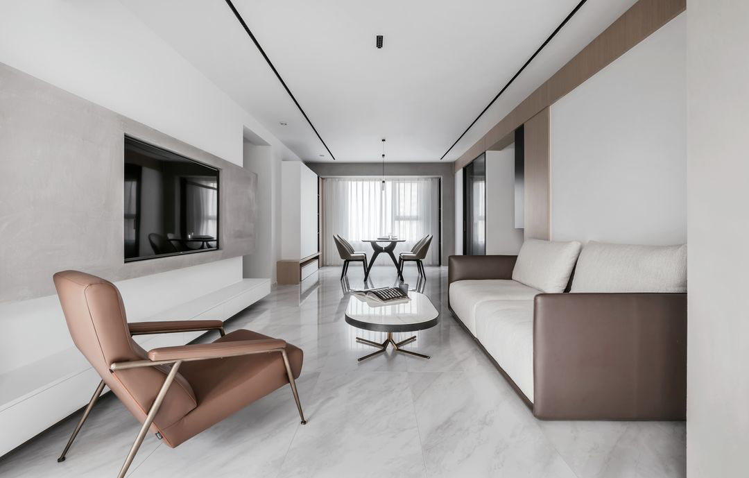 极简风格三室两厅两卫装修设计效果图 家装案例