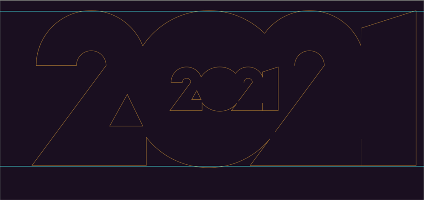 ai制作"新年2021"镂空数字海报