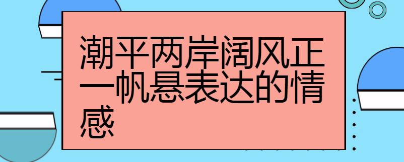 潮平两岸阔风正一帆悬表达的情感