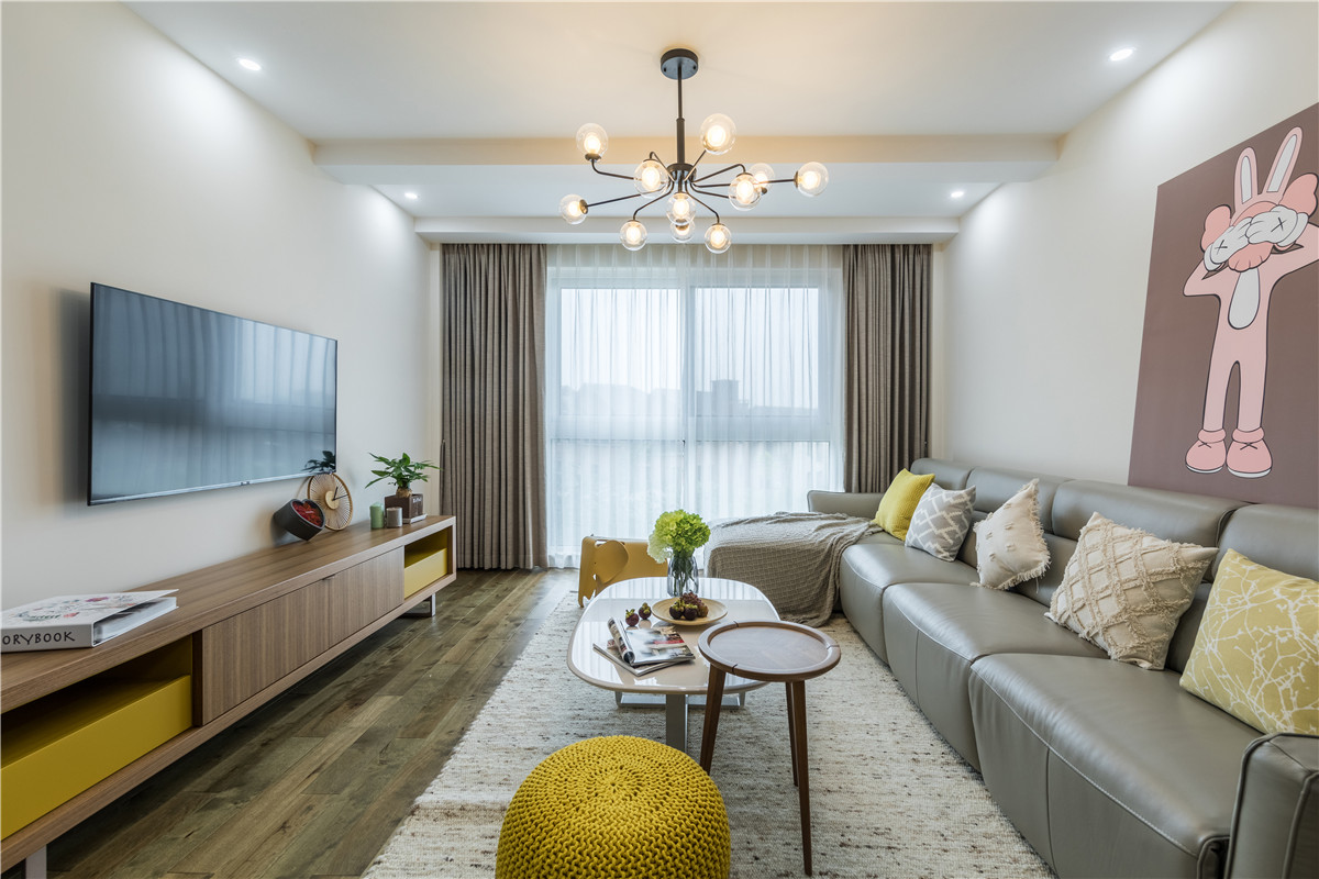 北欧简约风格平层装修设计效果图 家装案例